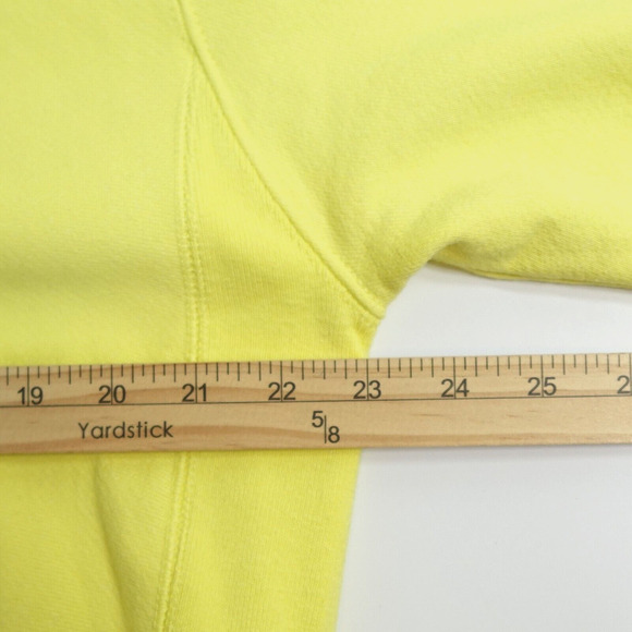 Champion Reverse Weave Hoodie Mens Medium Yellow Graphic Logo Cadmium Sporty - Picture 13 of 16